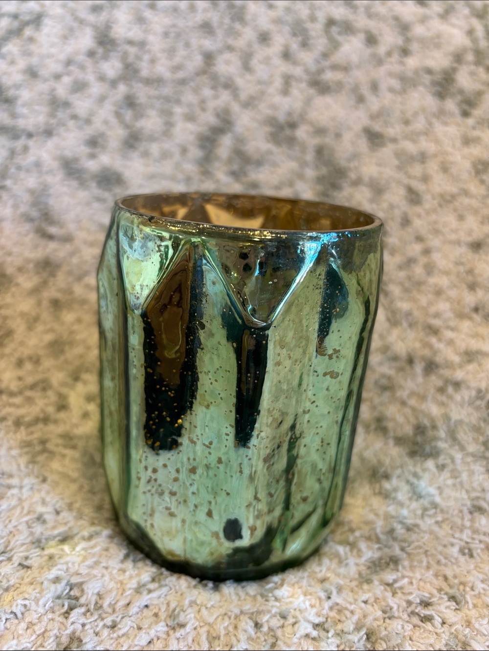 Decorative Sage Green Mercury Glass Votive Candle Holder NWT Pier One 3.75x3”